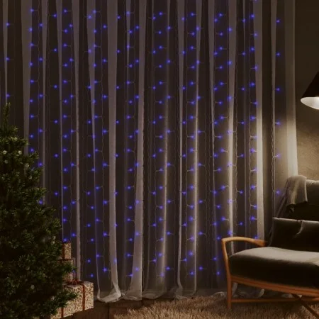 Eiszapfen-Vorhanglichter 3x3 m 300 blaue LEDs 8 Funktionen von vidaXL, Weihnachtsbeleuchtung - Ref: Foro24-328930, Preis: 20,...