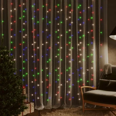 Light curtain 3x3 m 300 colored LEDs 8 functions by vidaXL, Christmas lights - Ref: Foro24-328932, Price: 23,43 €, Discount: %