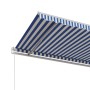 Toldo automático retráctil azul y blanco 600x350 cm