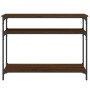 Mesa consola madera de ingeniería marrón roble 100x29x75 cm
