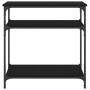 Mesa consola madera de ingeniería negra 75x29x75 cm
