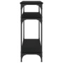 Mesa consola madera de ingeniería negra 75x29x75 cm