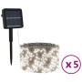 LED-Solar-Lichtstreifen, 5 Stück, kühles Weiß, für drinnen und draußen von vidaXL, Weihnachtsbeleuchtung - Ref: Foro24-328952...
