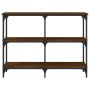 Mesa consola madera de ingeniería marrón roble 100x29x75 cm