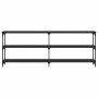 Mesa consola madera de ingeniería negra 200x29x75 cm