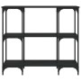 Mesa consola madera de ingeniería negra 102x35x90 cm