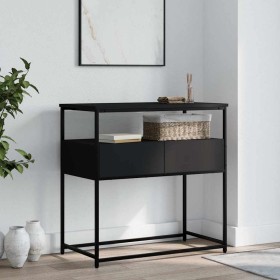 Mesa consola madera de ingeniería negra 75x40x75 cm Mesa consola madera de ingeniería negra 75x40x75 cm