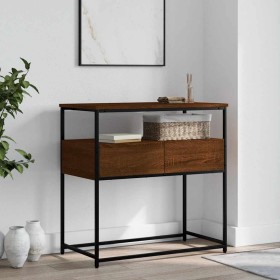 Mesa consola madera de ingeniería marrón roble 75x40x75 cm Mesa consola madera de ingeniería marrón roble 75x40x75 cm