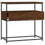 Mesa consola madera de ingeniería marrón roble 75x40x75 cm
