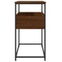 Mesa consola madera de ingeniería marrón roble 75x40x75 cm