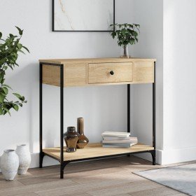 Mesa consola madera de ingeniería roble Sonoma 75x34,5x75 cm Mesa consola madera de ingeniería roble Sonoma 75x34,5x75 cm