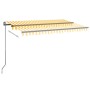 Toldo automático LED sensor de viento amarillo blanco 450x300cm