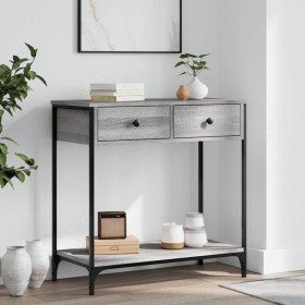 Mesa consola madera de ingeniería gris Sonoma 75x34,5x75 cm Mesa consola madera de ingeniería gris Sonoma 75x34,5x75 cm