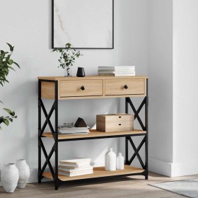 Mesa consola madera de ingeniería roble Sonoma 75x28x75 cm Mesa consola madera de ingeniería roble Sonoma 75x28x75 cm