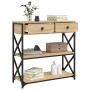 Mesa consola madera de ingeniería roble Sonoma 75x28x75 cm