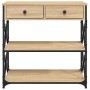 Mesa consola madera de ingeniería roble Sonoma 75x28x75 cm