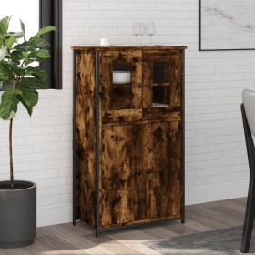 Aparador alto madera contrachapada roble ahumado 62x32x106,5 cm Aparador alto madera contrachapada roble ahumado 62x32x106,5 cm
