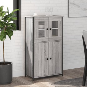 Aparador alto madera contrachapada gris Sonoma 62x32x106,5 cm Aparador alto madera contrachapada gris Sonoma 62x32x106,5 cm