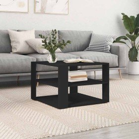 Mesa de centro madera de ingeniería negro 59,5x59,5x40 cm Mesa de centro madera de ingeniería negro 59,5x59,5x40 cm