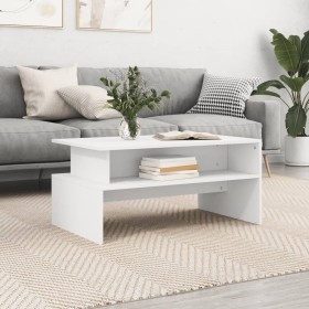Mesa de centro madera de ingeniería blanco 90x55x42,5 cm Mesa de centro madera de ingeniería blanco 90x55x42,5 cm