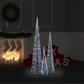 Cool white acrylic decorative LED light cone 60/90/120 cm by vidaXL, Christmas lights - Ref: Foro24-328972, Price: 121,54 €, ...