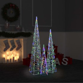 Multicolor acrylic decorative LED light cone 60/90/120 cm by vidaXL, Christmas lights - Ref: Foro24-328974, Price: 99,00 €, D...