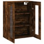 Armario de pared madera ingeniería roble ahumado 69,5x34x90 cm