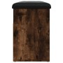 Banco zapatero madera de ingeniería roble ahumado 82x32x45,5 cm