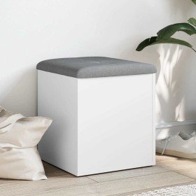 Banco de almacenaje blanco 42x42x45 cm madera de ingeniería