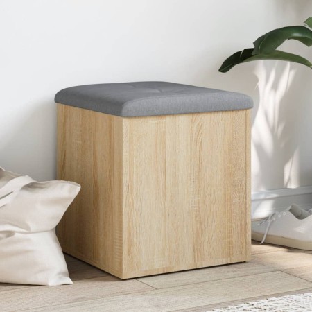 Banco de almacenaje roble Sonoma 42x42x45 cm madera de