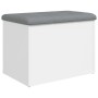 Banco de almacenaje blanco 62x42x45 cm madera de ingeniería