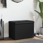 Banco con almacenaje madera de ingeniería negro 62x42x45 cm