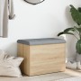 Banco de almacenaje roble Sonoma 62x42x45 cm madera de