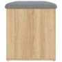 Banco de almacenaje roble Sonoma 62x42x45 cm madera de