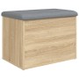 Banco de almacenaje roble Sonoma 62x42x45 cm madera de