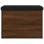 Banco con almacenaje madera ingeniería roble marrón 62x42x45 cm