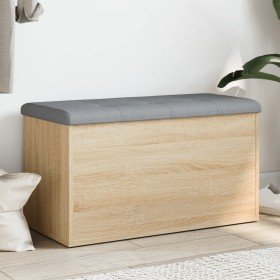 Banco de almacenaje roble Sonoma 82x42x45 cm madera de