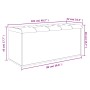 Banco de almacenaje blanco 102x42x45 cm madera de ingeniería