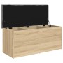Banco de almacenaje roble Sonoma 102x42x45 cm madera de