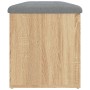Banco de almacenaje roble Sonoma 102x42x45 cm madera de