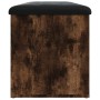 Banco almacenaje madera ingeniería roble ahumado 102x42x45 cm