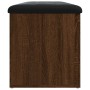 Banco con almacenaje madera ingeniería roble marrón 102x42x45cm
