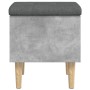 Banco con almacenaje madera ingeniería gris hormigón 42x42x46cm