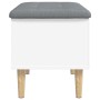 Banco con almacenaje madera de ingeniería blanco 62x42x46 cm