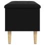 Banco con almacenaje madera de ingeniería negro 82x42x46 cm