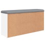 Banco zapatero madera de ingeniería blanco 102x32x50 cm