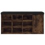 Banco zapatero madera de ingeniería roble ahumado 102x32x50 cm