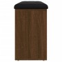 Banco zapatero madera de ingeniería marrón roble 102x32x50 cm