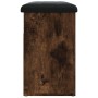 Banco zapatero madera de ingeniería roble ahumado 62x32x50 cm