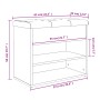 Banco zapatero madera de ingeniería roble ahumado 62x32x50 cm